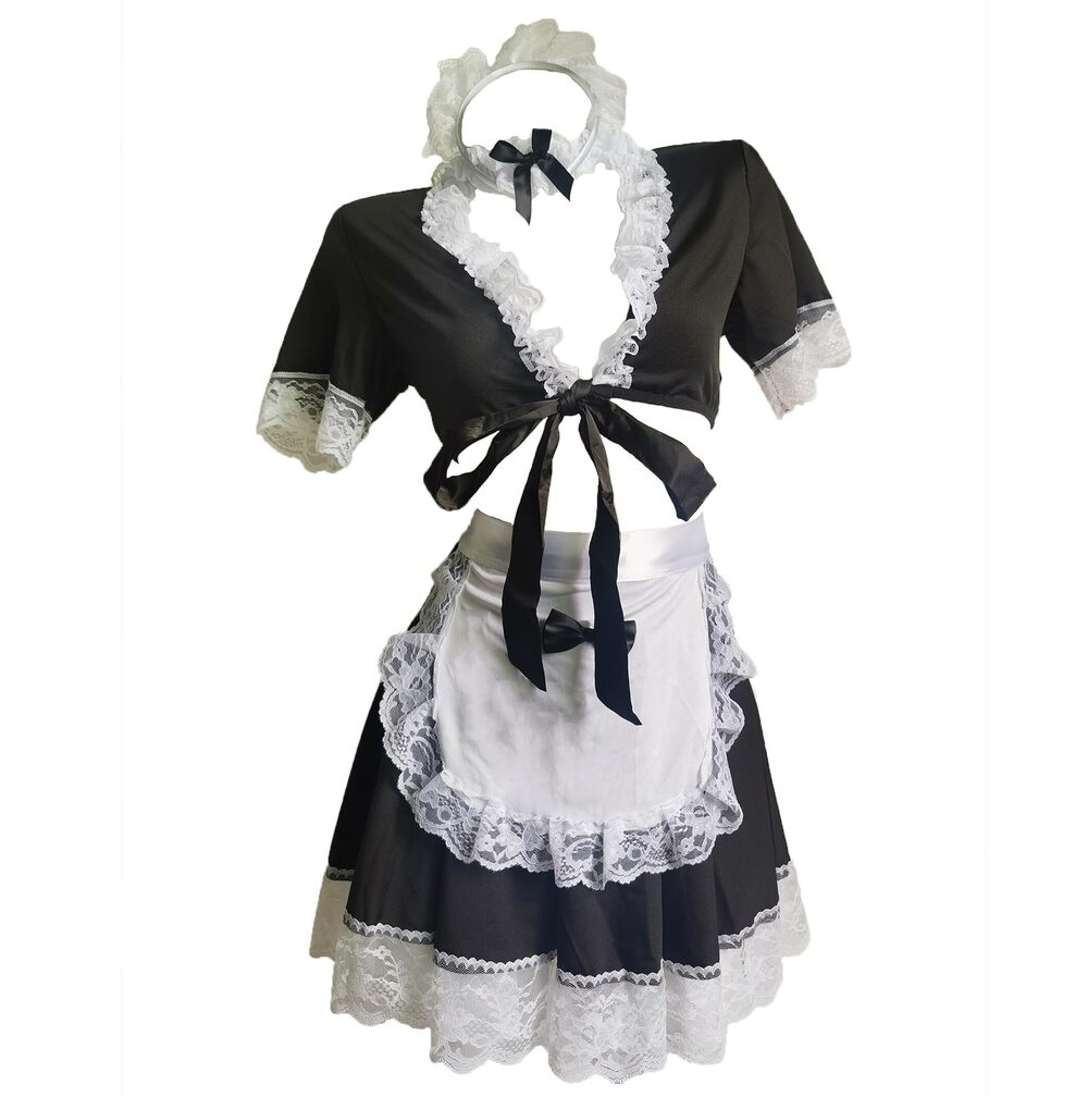 8276 Maid Costume Naughty Lingerie Roleplay Outfits Plus Size French Maid